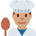 👨🏽‍🍳 man cook: medium skin tone display on Twitter